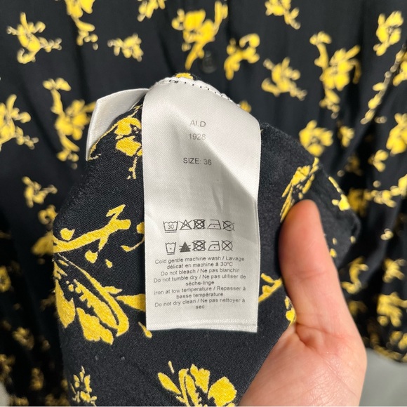 Ganni Floral Print Crepe Long Sleeve Dress - Picture 6 of 10